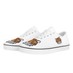 White Canvas Sneakers with Dynamic Tiger Graphics